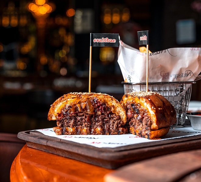 Nusr-Et dining room with warm lighting