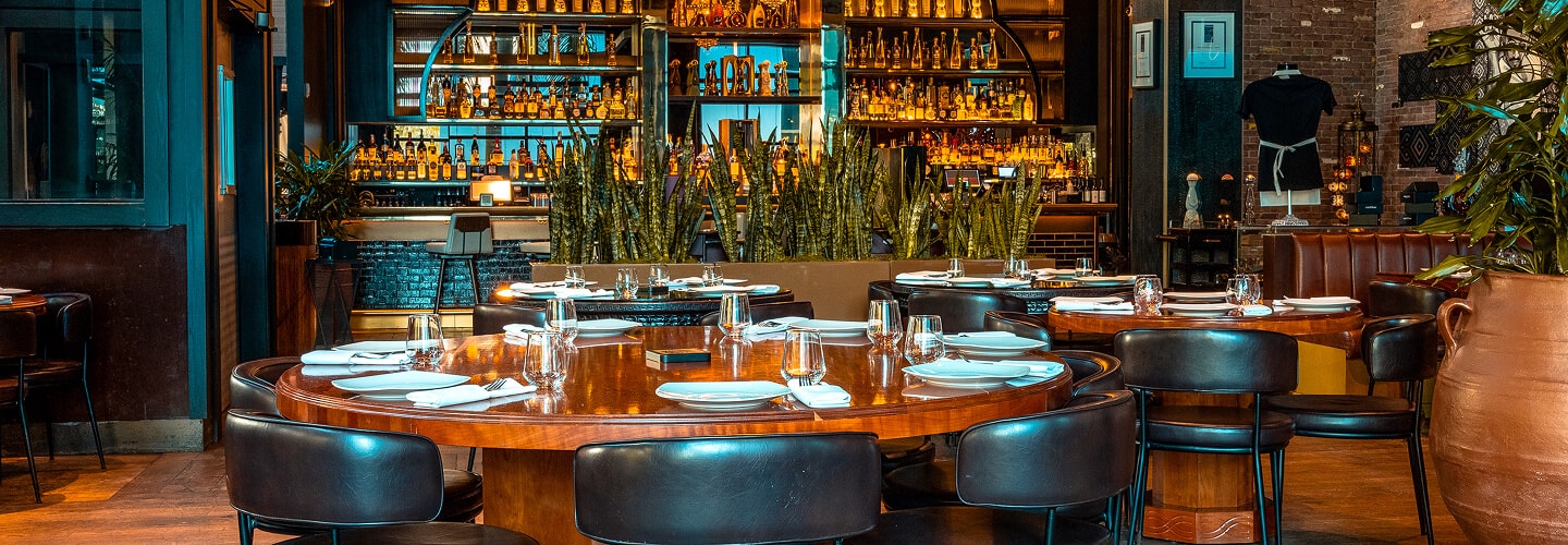 Atmosphere of Nusr-Et Miami restaurant with elegant dining setup